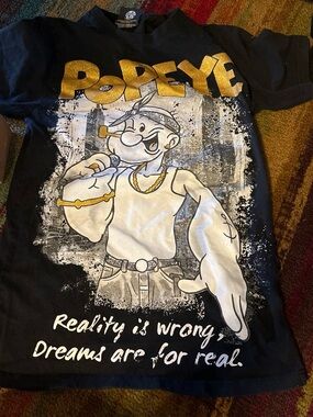 Popeye Graphic Tee - Black & Gold